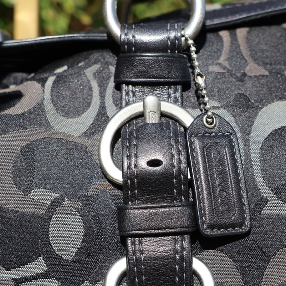 Coach Black Sateen Monogram Turn-lock Leather and Suede Satchel, F06Q-10145 - Picture 15 of 16